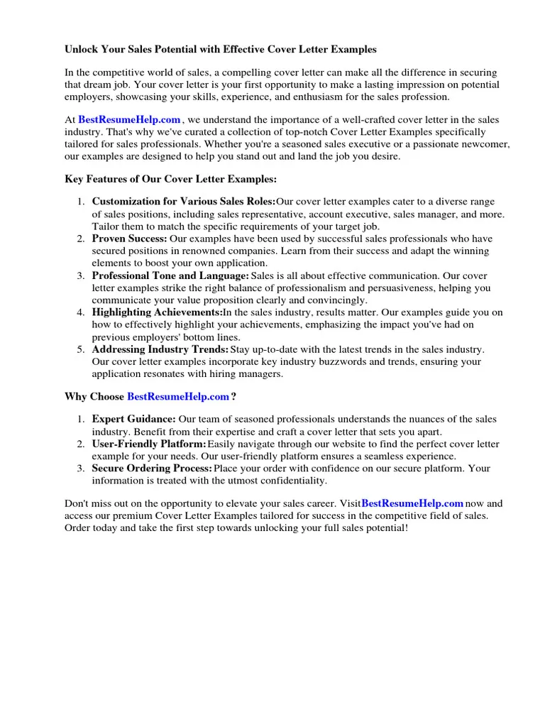 38099 tailor sales cover letter