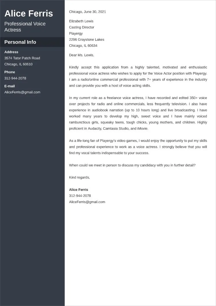 38102 actor cover letter components