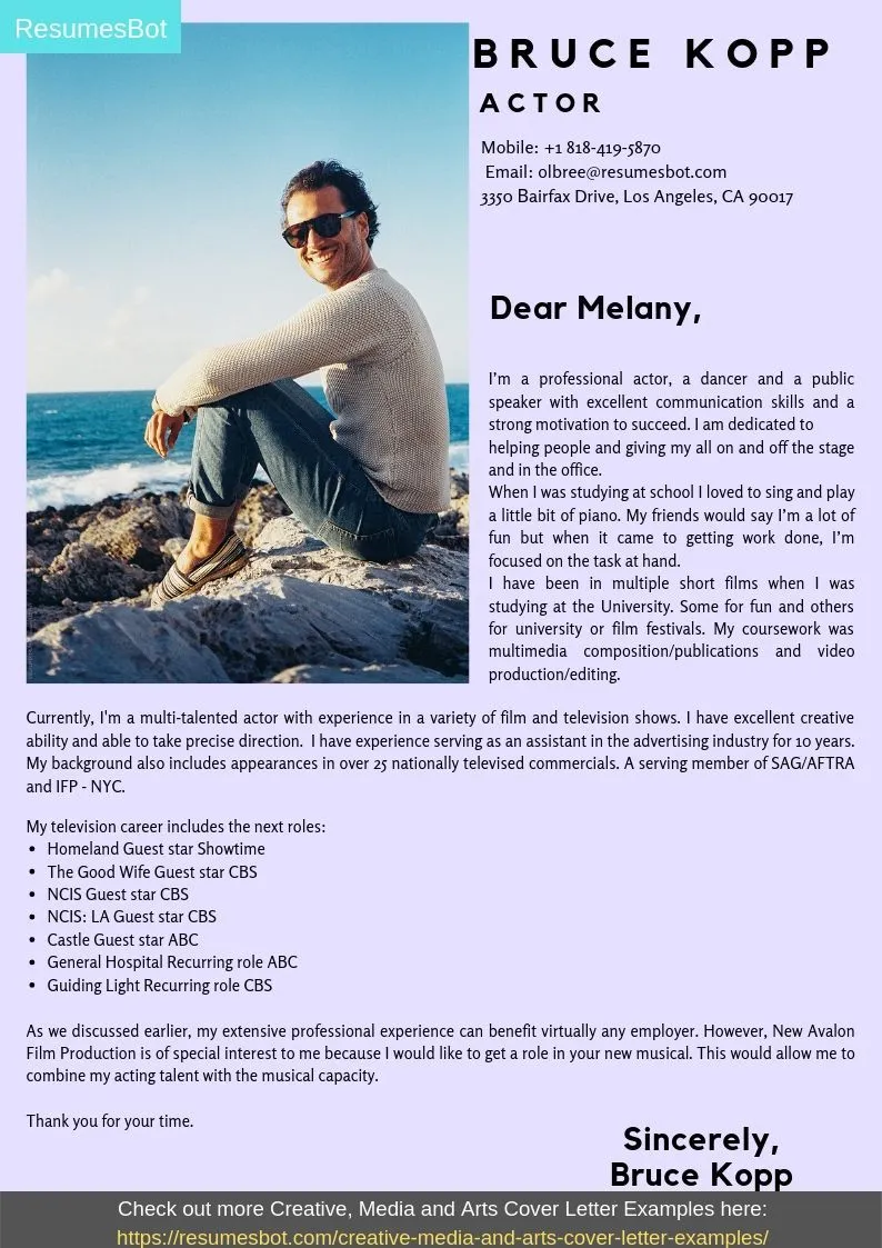38102 actor cover letter header