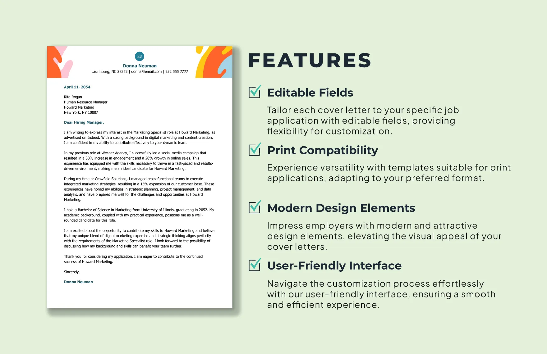 38118 cover letter structure