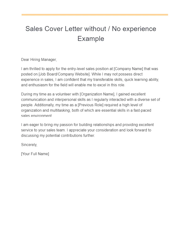 38126 cover letter sales no experience 5