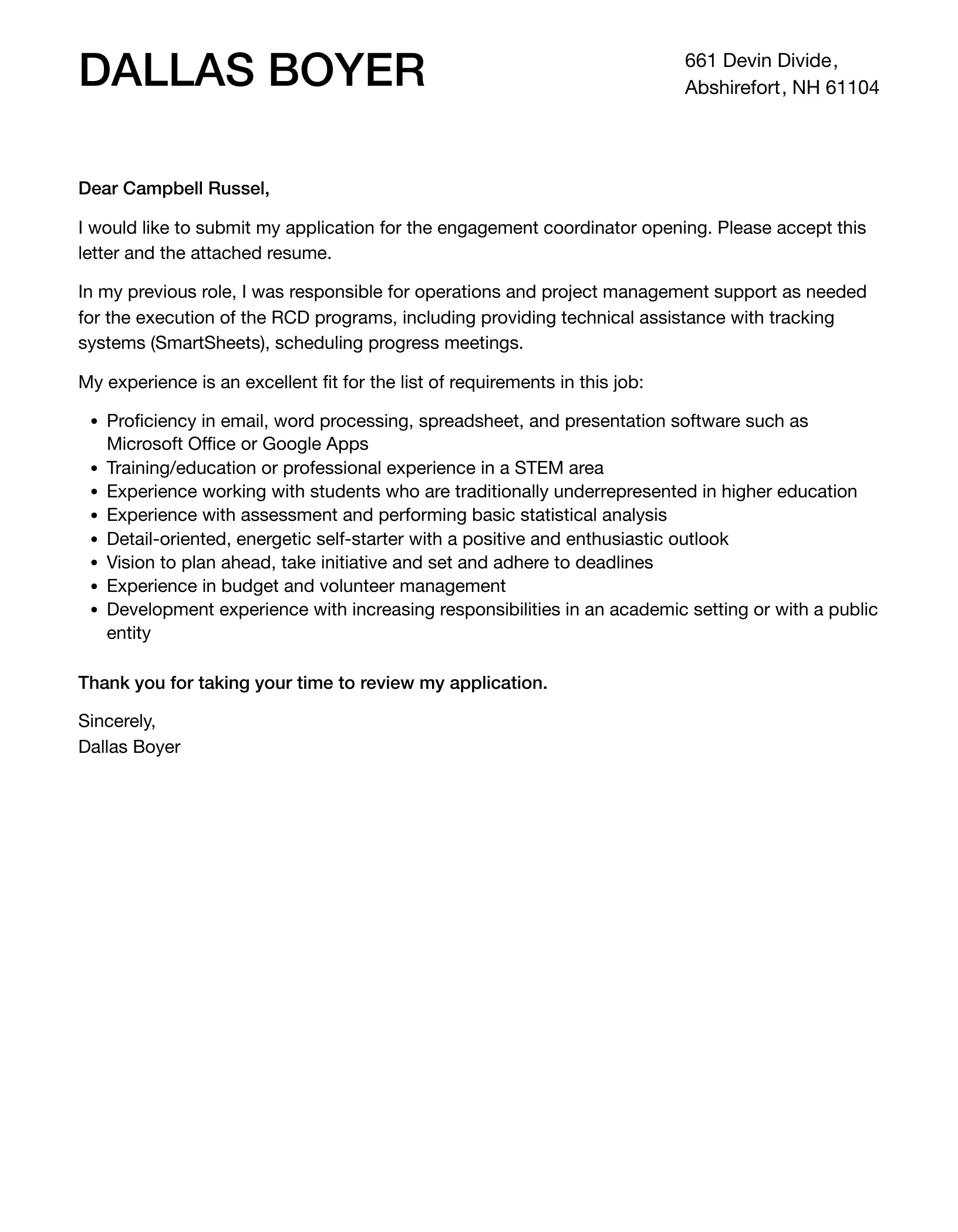 38128 cover letter structure