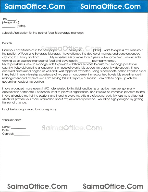 38167 cover letter food beverage manager 5
