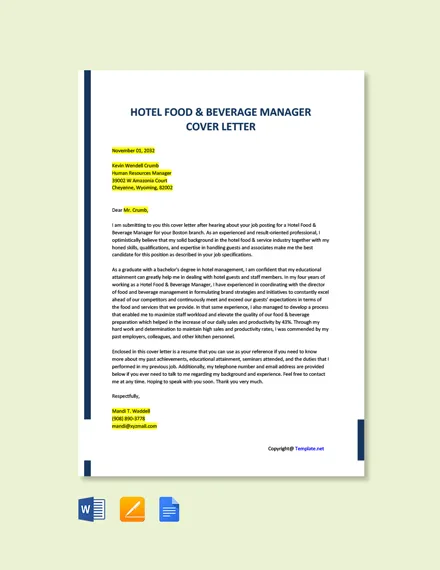 38167 cover letter food beverage manager 6