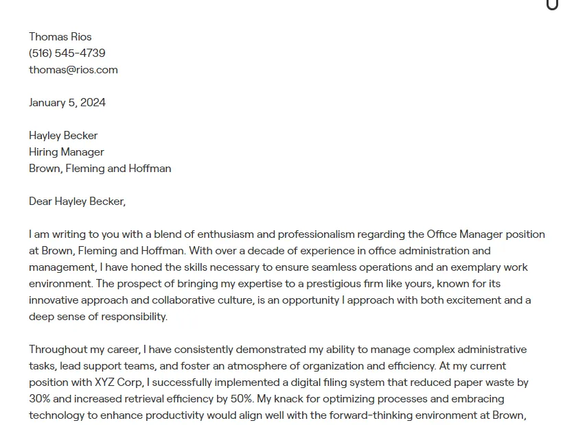 38179 office manager cover letter formatting