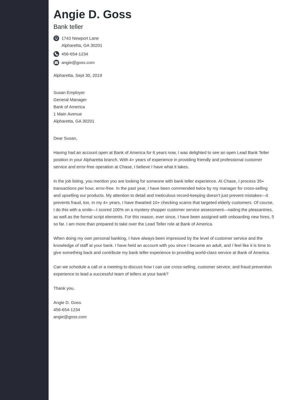 38183 bank teller attention to detail