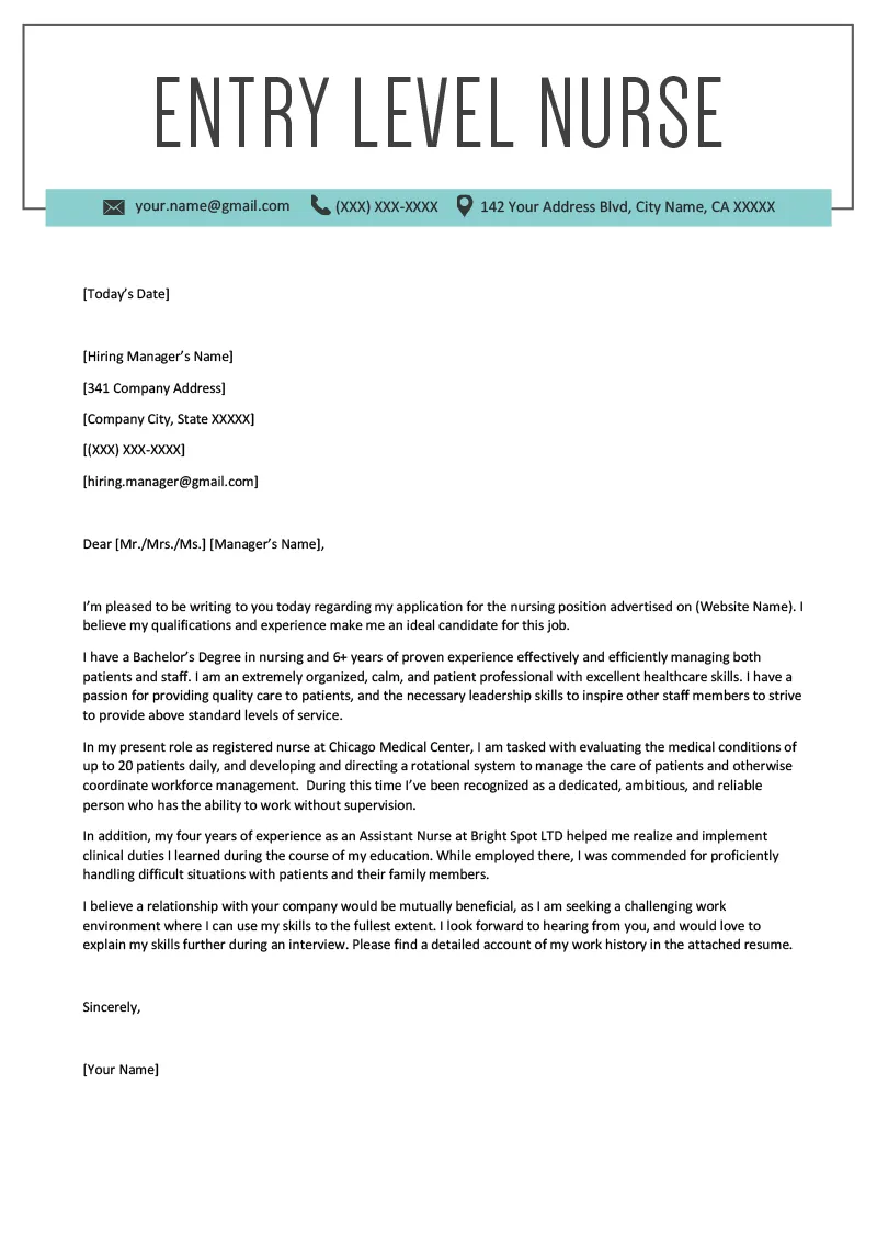 38236 hospital cover letter example nurse