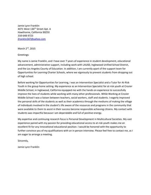 38248 cover letter education components