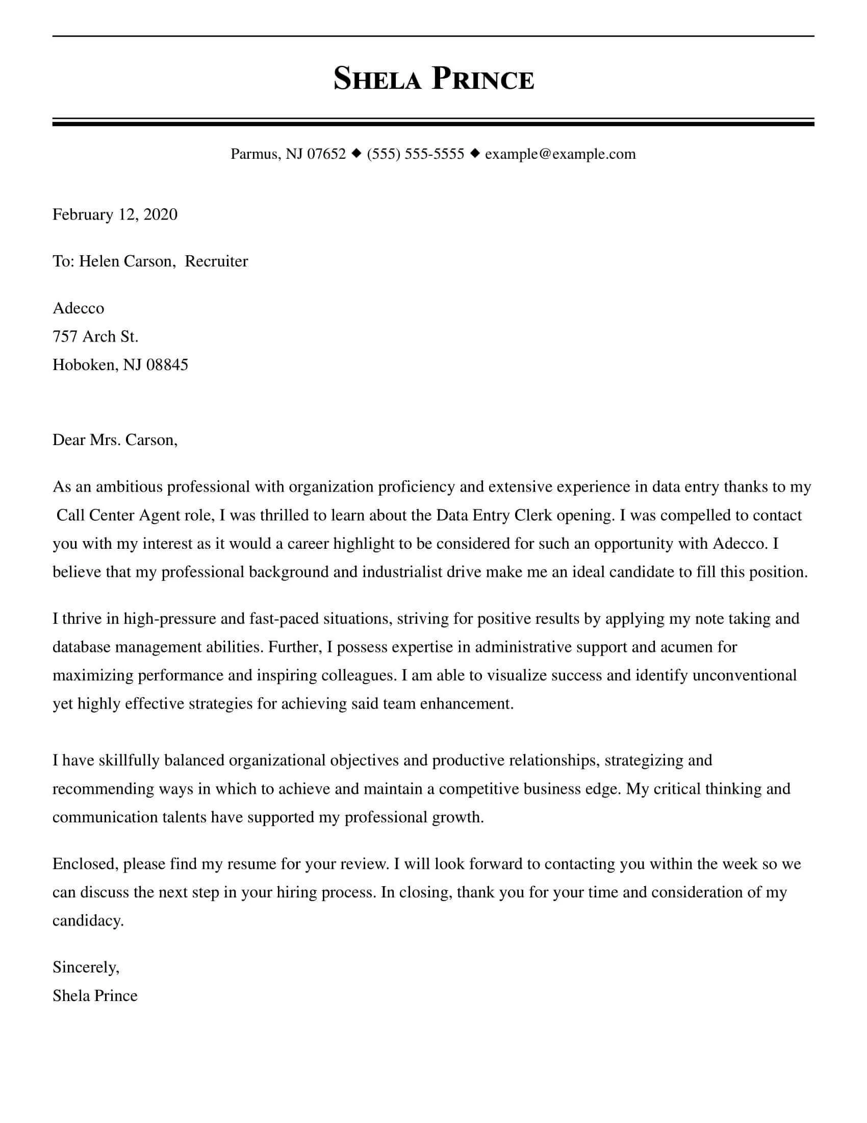 38260 formatting cover letter