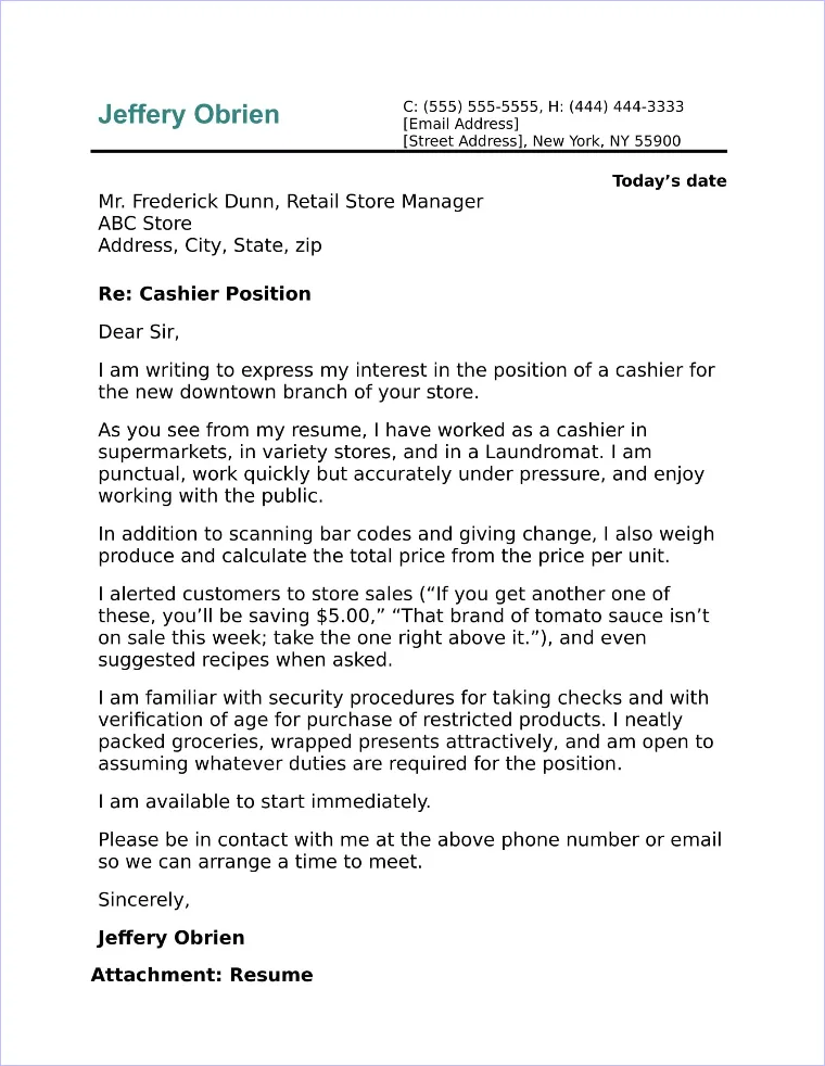 38269 cashier cover letter writing
