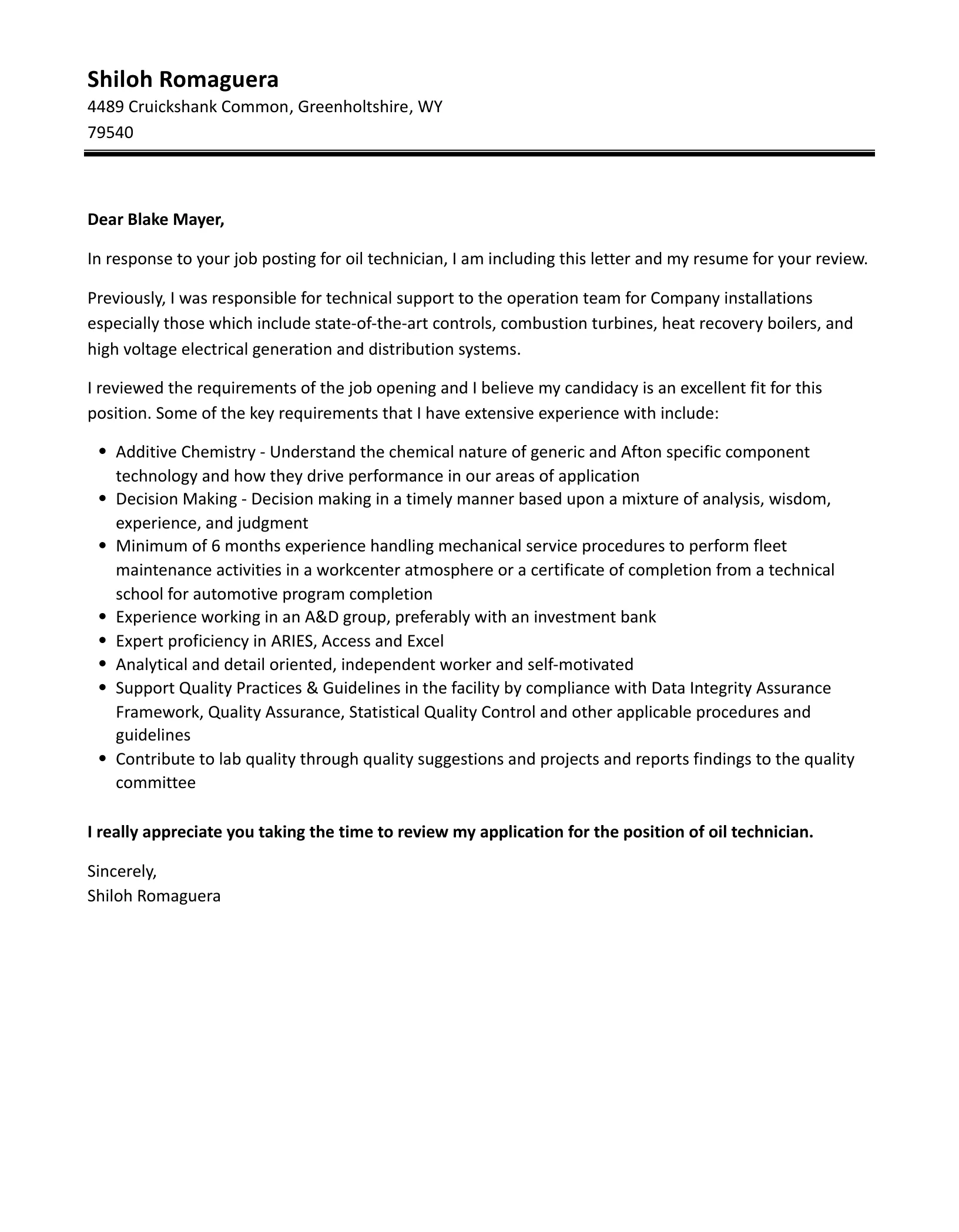 38278 oil field cover letter formatting