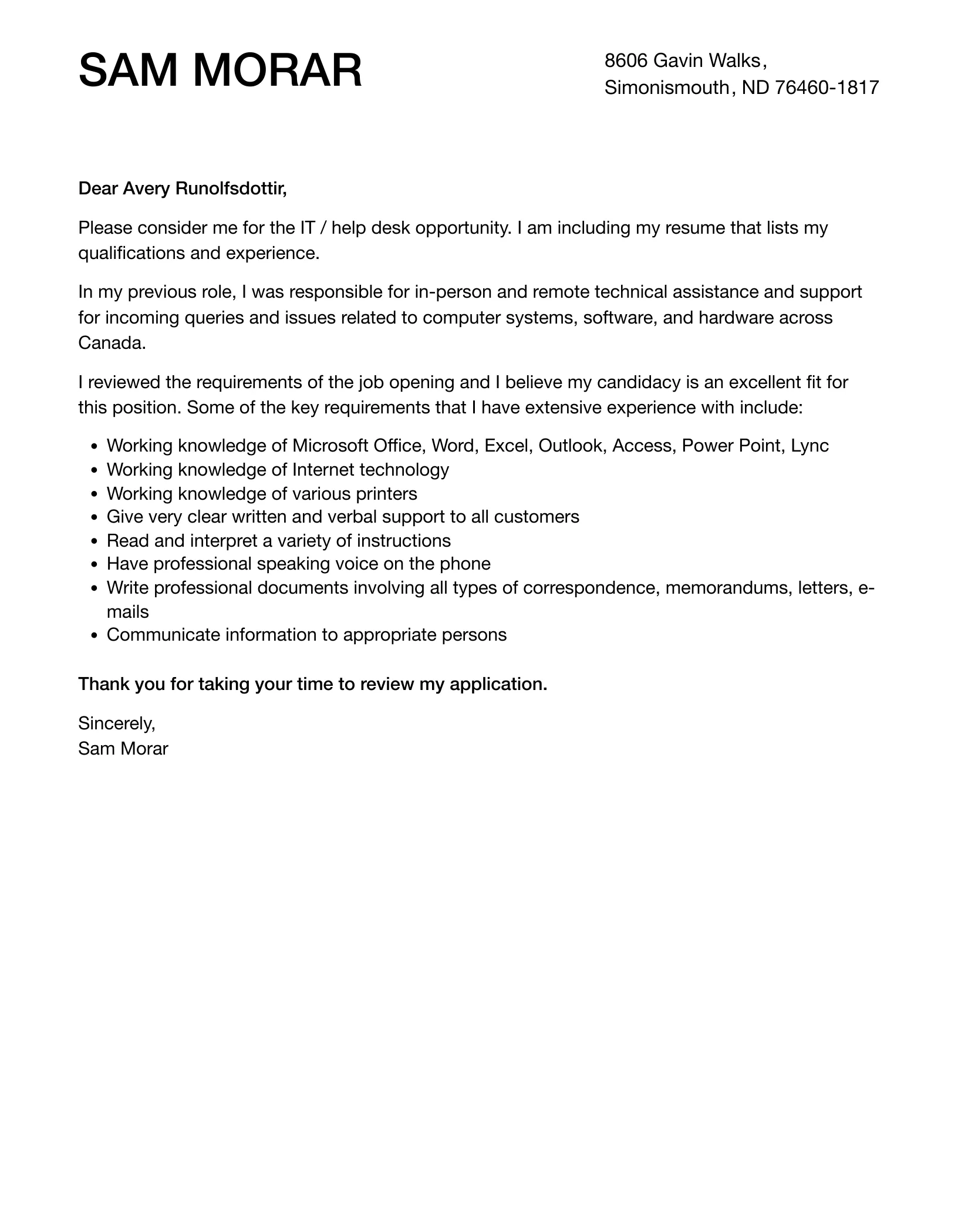 38308 it help desk experience