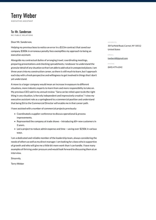 38309 cover letter formatting structure