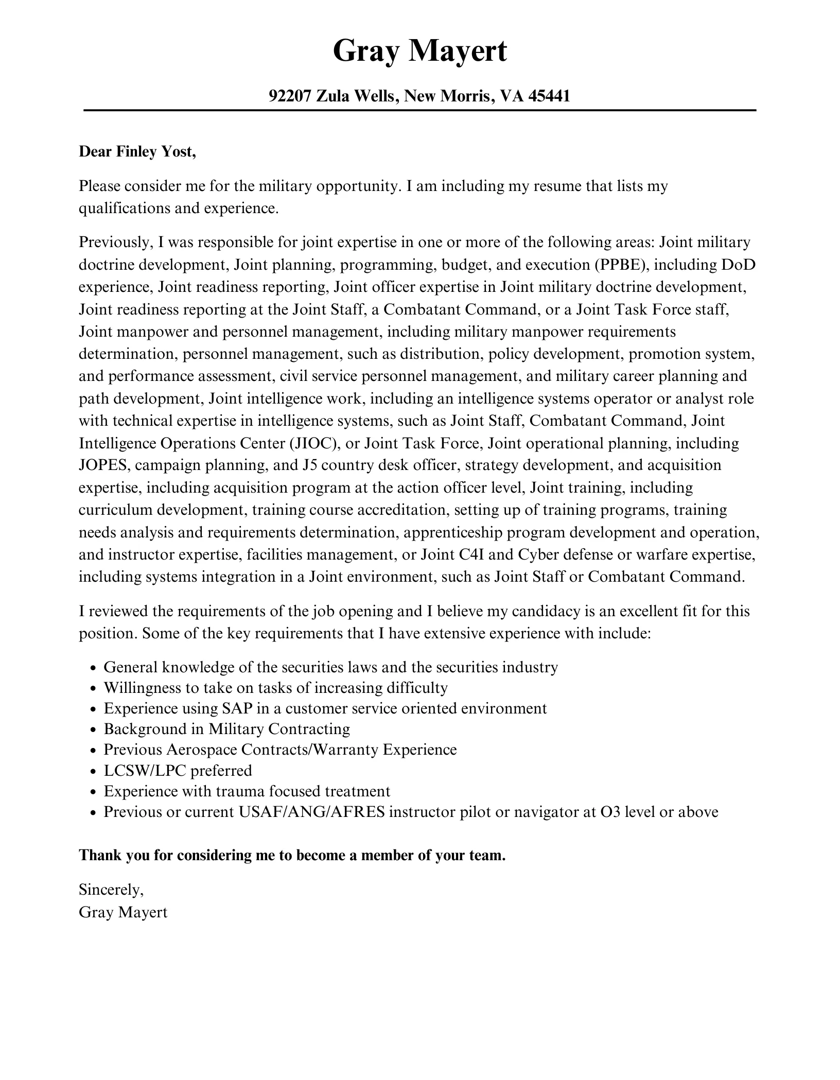 38315 cover letter structure
