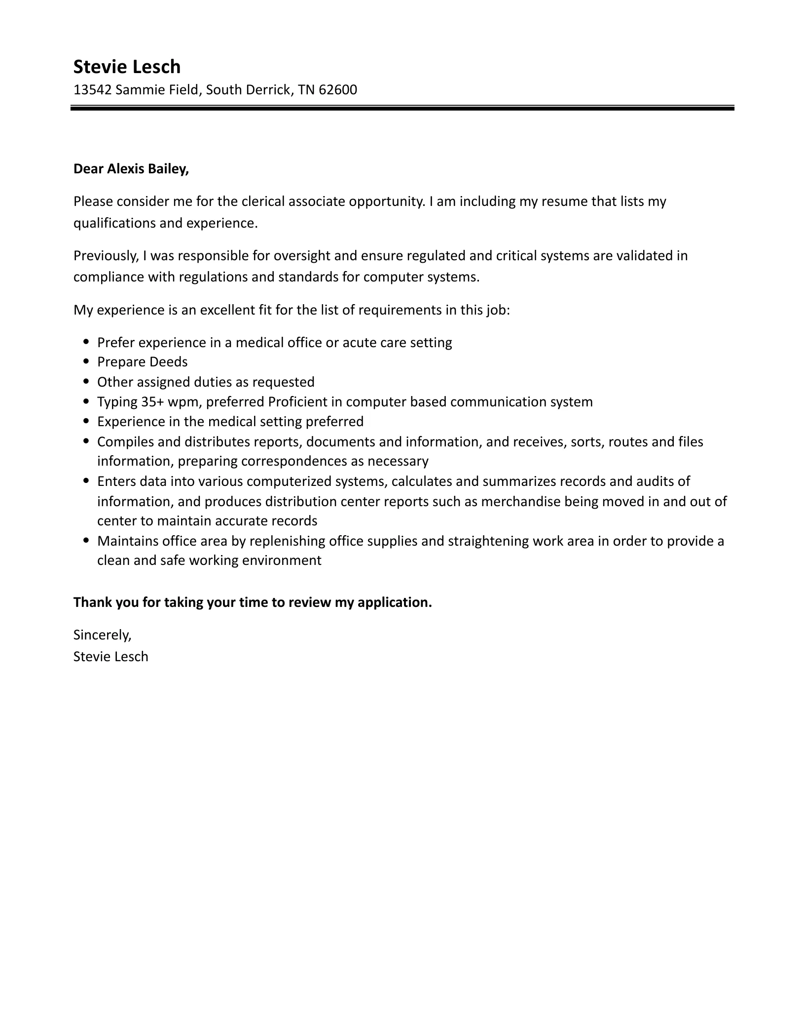 38357 clerical associate cover letter image6