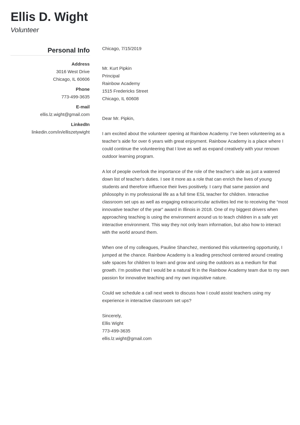 38375 volunteer cover letter formatting