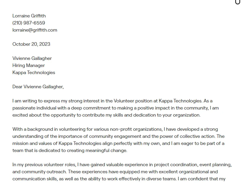 38375 volunteer cover letter tips